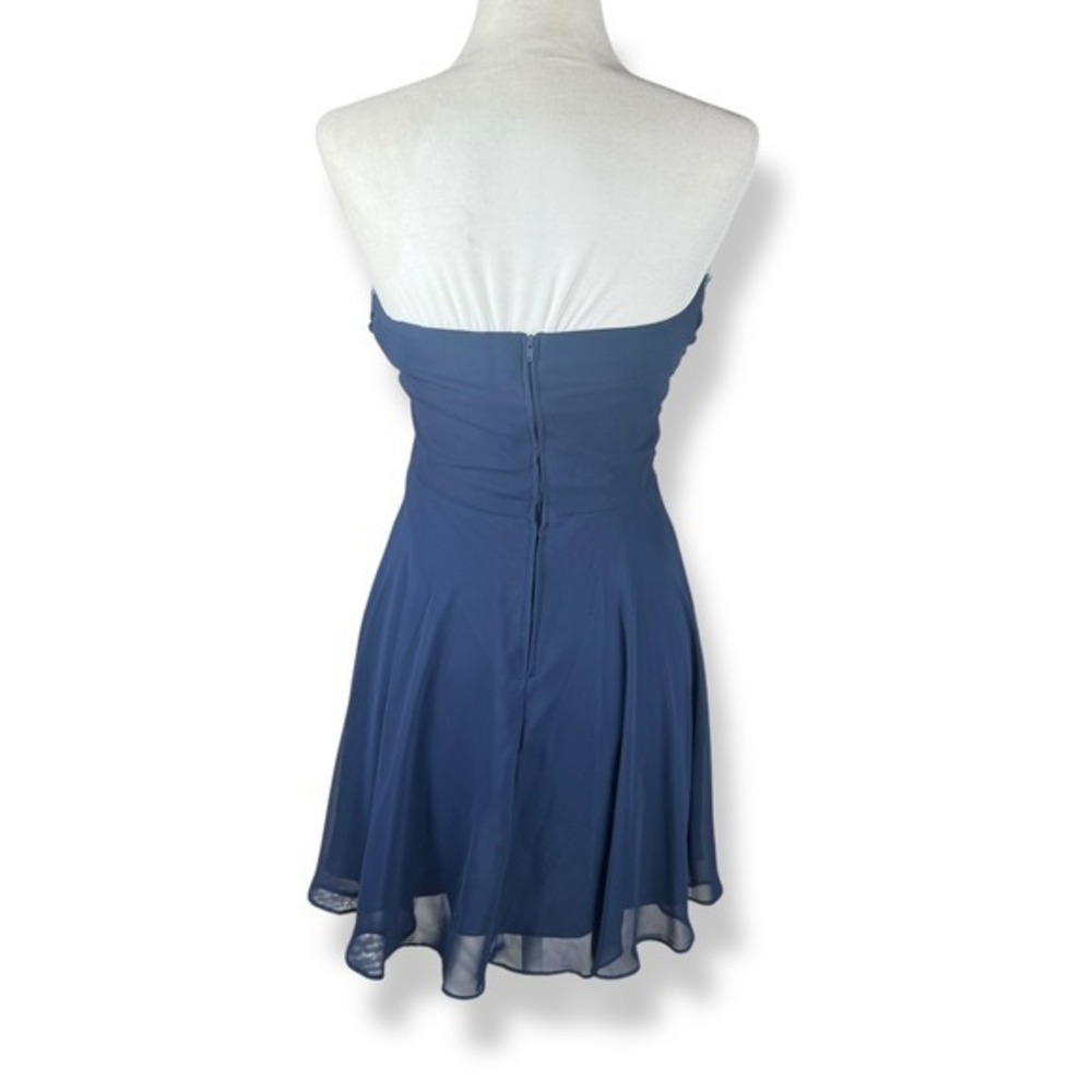B Darlin Strapless Babydoll Chiffon Dress Juniors Size 9‎ 10 Glam Party Sparkle - Picture 3 of 9